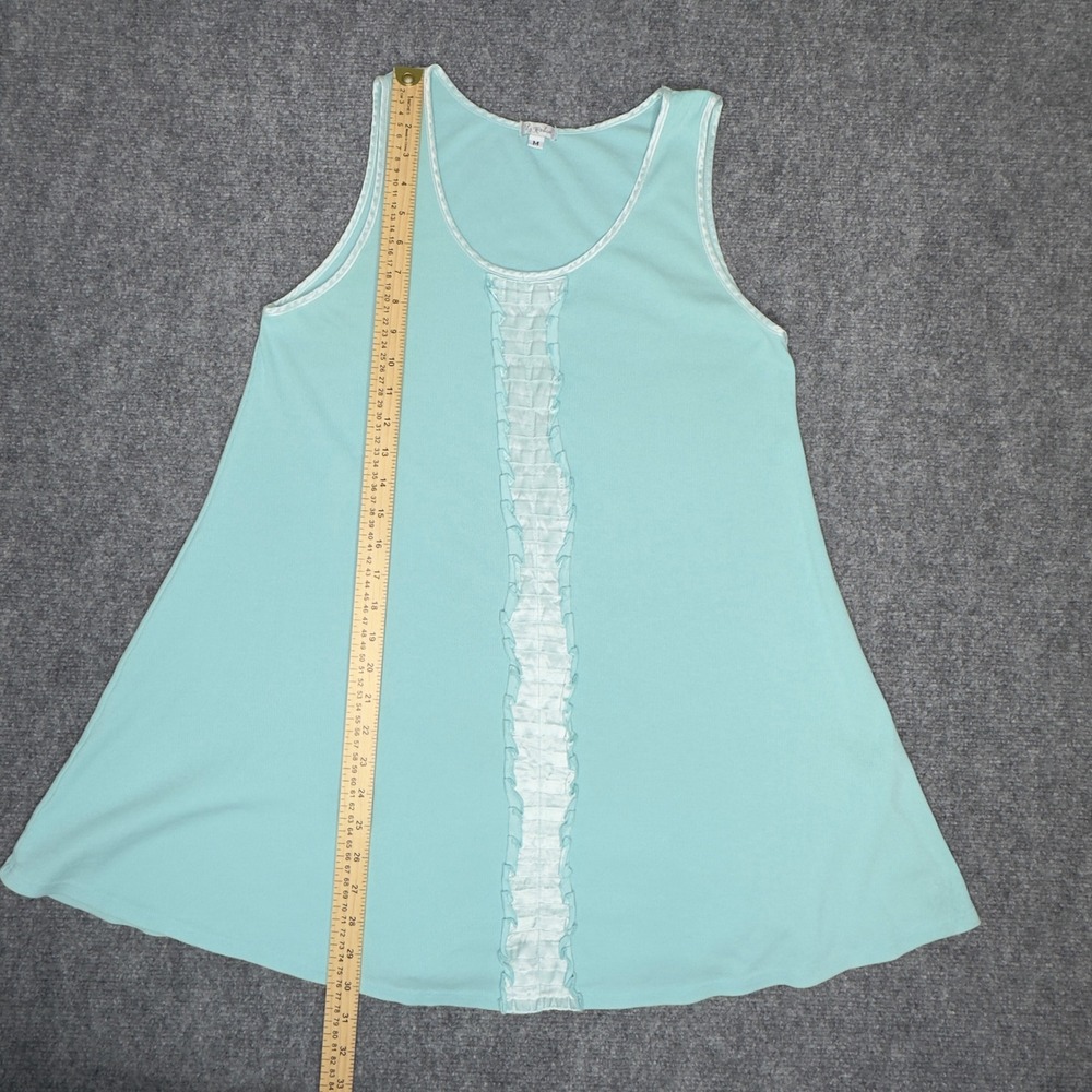 PJ Harlow Alyssa Nightgown Womens M Blue Cotton Modal Ruffle Cottagecore Sleep - Picture 8 of 8